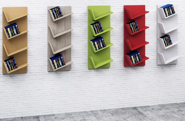 Wandrek wandkast design Lansi voor opbergen CD of Games wit - Afbeelding 4