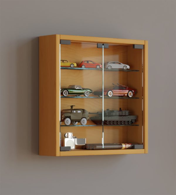 Vitrinekastje wandvitrine Mandosa S beuken bruin kleurig - Afbeelding 2