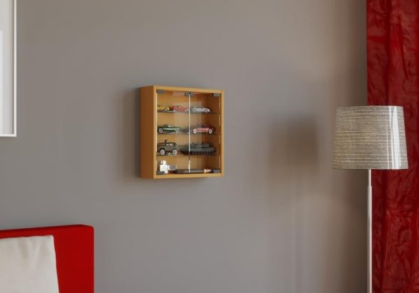 Vitrinekastje wandvitrine Mandosa S beuken bruin kleurig - Afbeelding 3