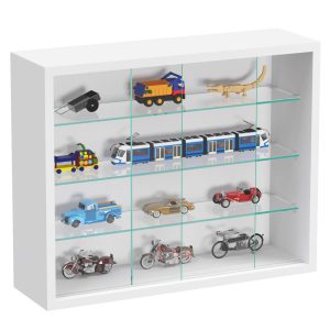 Vitrinekast staande hangende wandvitrine - schuifdeuren - 50 x 40 x 13 cm