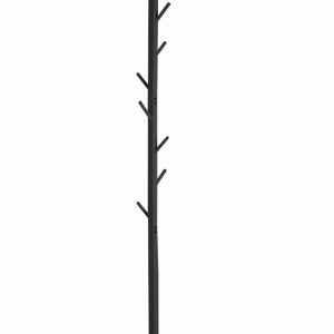Staande kapstok hout - boom kapstok 8 haken - 176 cm hoog - zwart