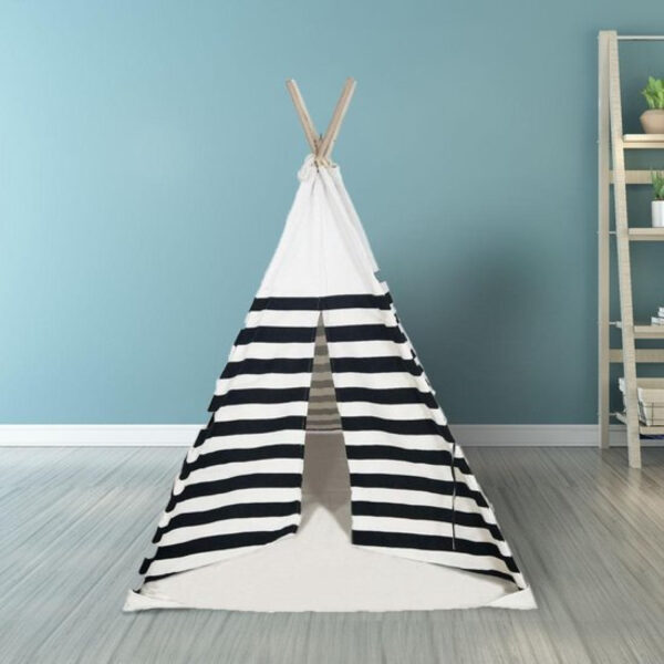 Wigwam tipi speeltent Floortje - indianen tent - met vloer kussen - linnen en katoen - Afbeelding 2