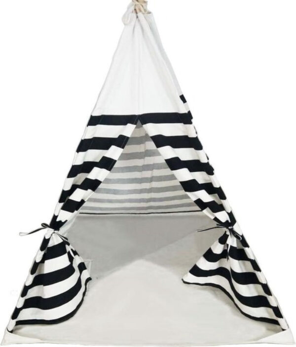 Wigwam tipi speeltent Floortje - indianen tent - met vloer kussen - linnen en katoen - Afbeelding 4