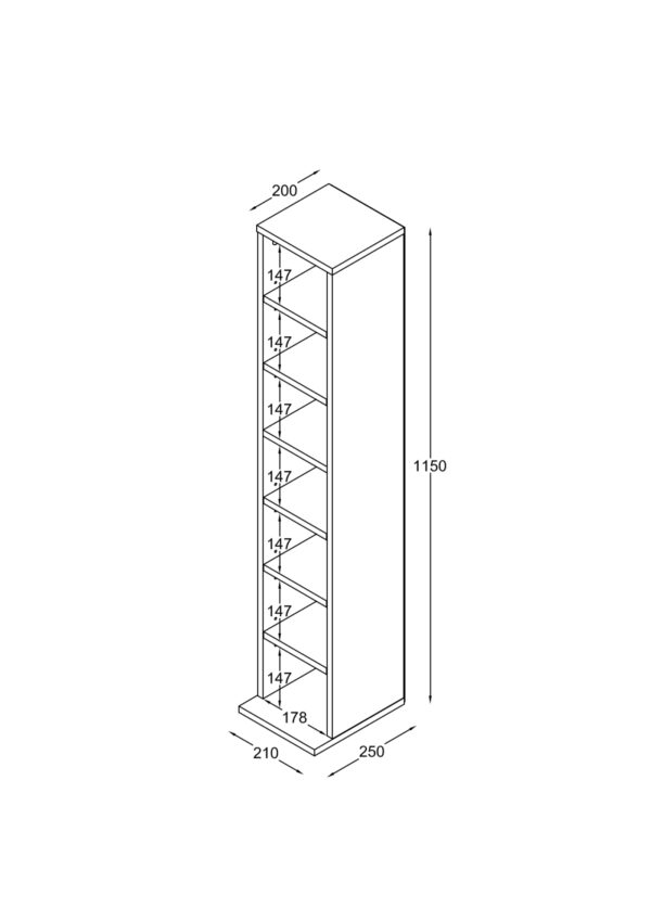 VDD - wandkast - 7 planken - opbergkast - Afbeelding 4