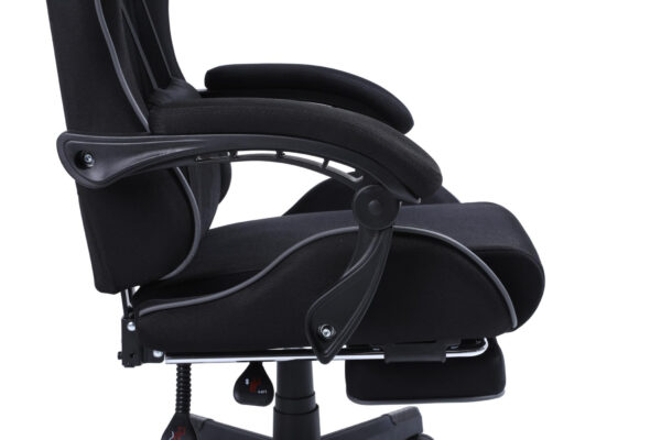 VDD - gamestoel met voetsteun - padded armsteunen - hoogte verstelbaar - zwart - Afbeelding 4