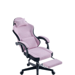 VDD - gamestoel met voetsteun - padded armsteunen - hoogte verstelbaar - roze