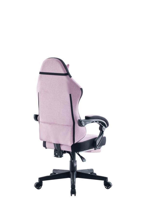 VDD - gamestoel met voetsteun - padded armsteunen - hoogte verstelbaar - roze - Afbeelding 4
