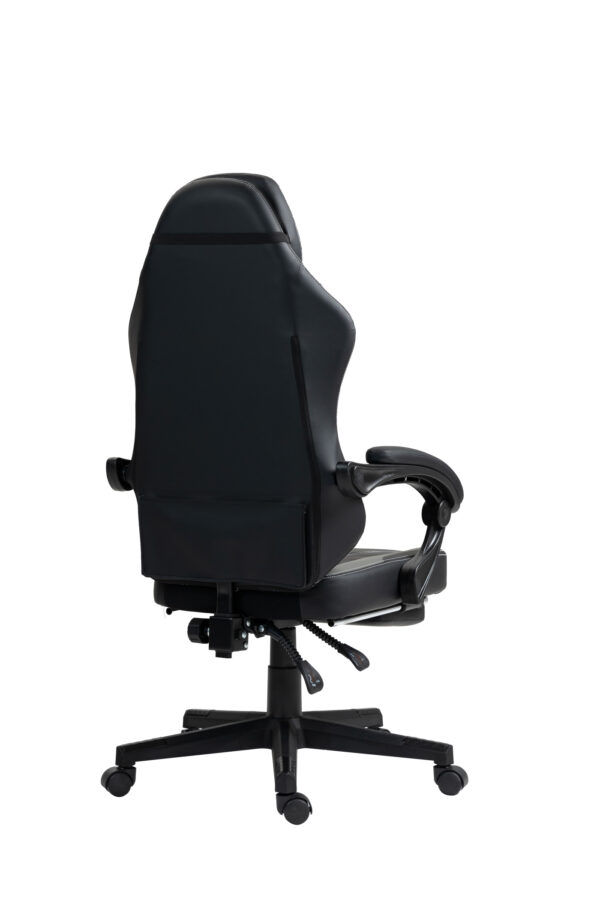 VDD - Zwarte-grijze gamestoel - voetensteun - ergonomisch - hoogte verstelbaar - Afbeelding 6