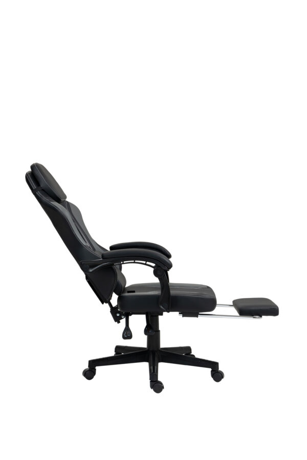 VDD - Zwarte-grijze gamestoel - voetensteun - ergonomisch - hoogte verstelbaar - Afbeelding 7