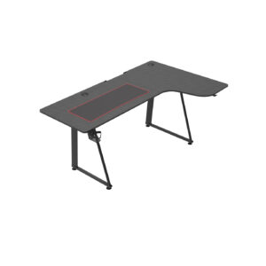 VDD Gaming – Bureau - Gaming Bureau – Game Bureau - Bureau game Hugo - Gaming desk – Computer Tafel - L vormig hoekbureau - 160 cm x 60 cm – Carbon