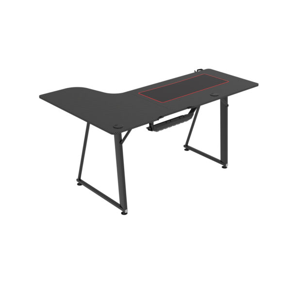 VDD Gaming – Bureau - Gaming Bureau – Game Bureau - Bureau game Hugo - Gaming desk – Computer Tafel - L vormig hoekbureau - 160 cm x 60 cm – Carbon - Afbeelding 4
