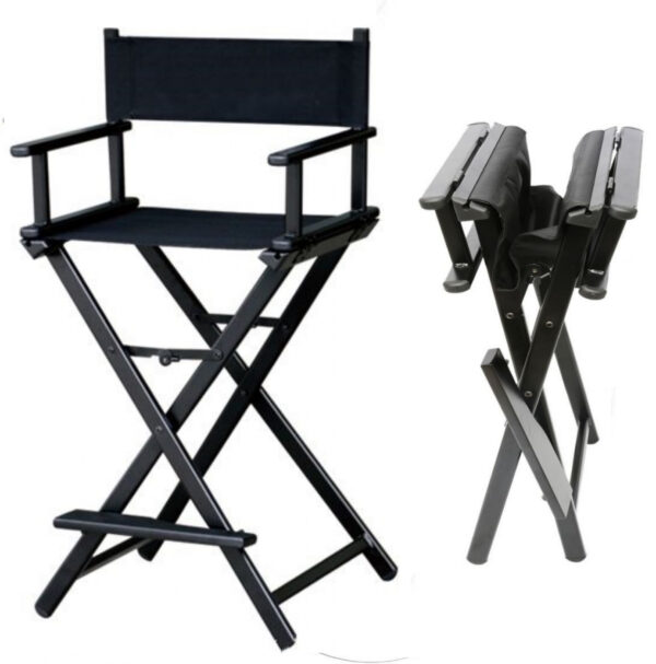 VDD – Stoel - Kruk – Klap Stoel - Make up Stoel – Visagie Stoel – Regisseursstoel – Kaptafel Stoel – Make up Kruk – Kaptafel Kruk - Makeup Stoel - Zwart