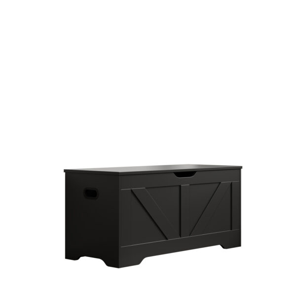 VDD - Opbergkist hout - speelgoedkist - dekenkist - zwart - groot - Afbeelding 3