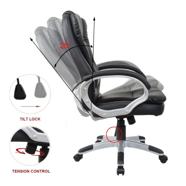 VDD Bureaustoel - Directiestoel - Ergonomisch - Extra Dikke Vulling - Luxe Comfort - Meubel Plein