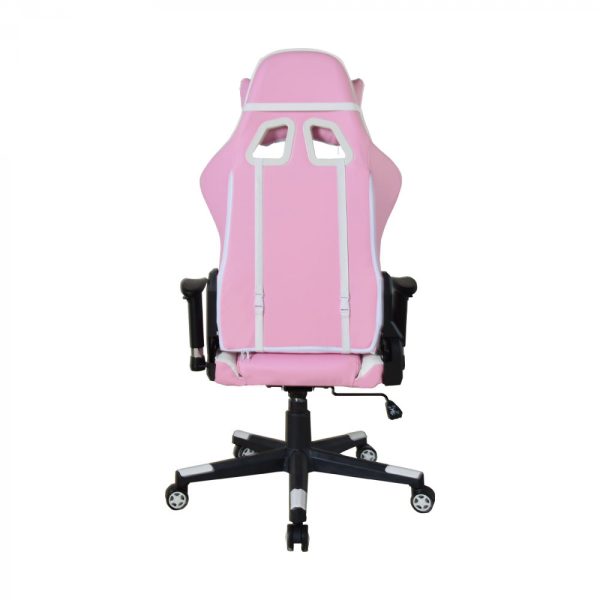 Bureaustoel gamestoel Thomas - racing gaming stijl stoel - ergonomisch - roze wit - Meubel Plein