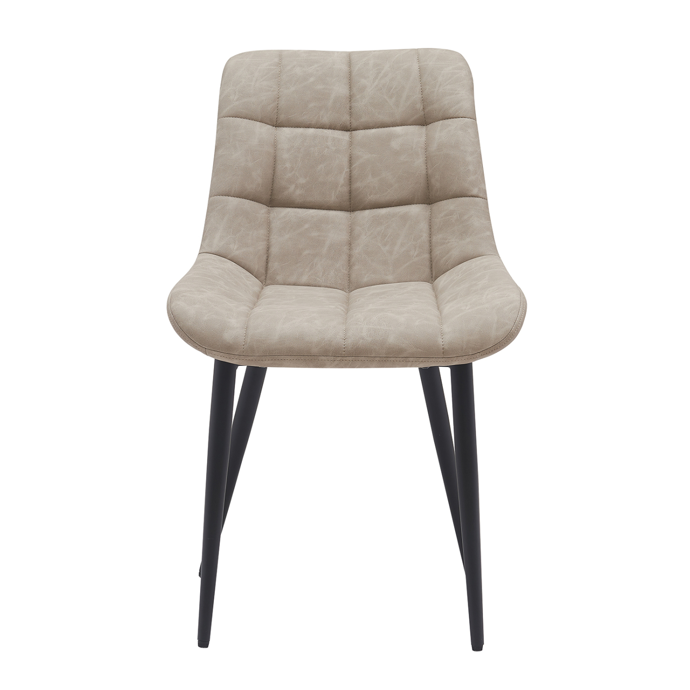 VVD eetkamerstoel - beige - zwart - metalen frame - industrieel - set van 2