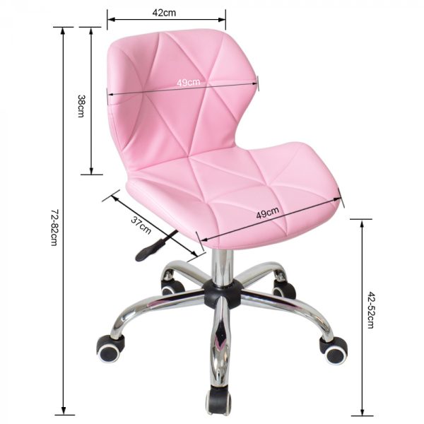 Bureaustoel modern design - directiestoel - hoogte verstelbaar - roze - Meubel Plein