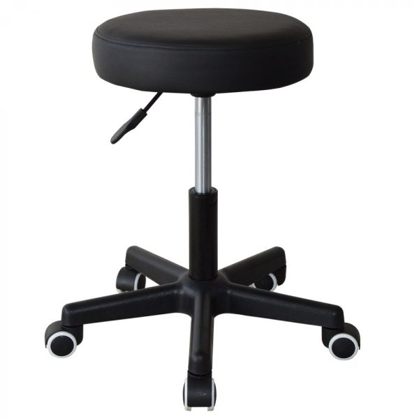 Kantoorkruk - bureaukruk - werkkruk - tabouret - hoogte instelbaar - zwart - Meubel Plein