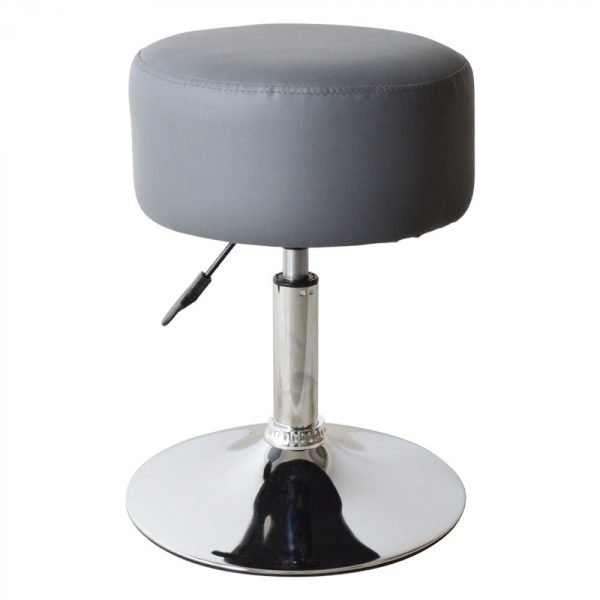 VDD - Krukje - Retro Vintage - Kaptafel Krukje - Kruk - Hoogte Verstelbaar tot 65cm - Grijs - Meubel Plein