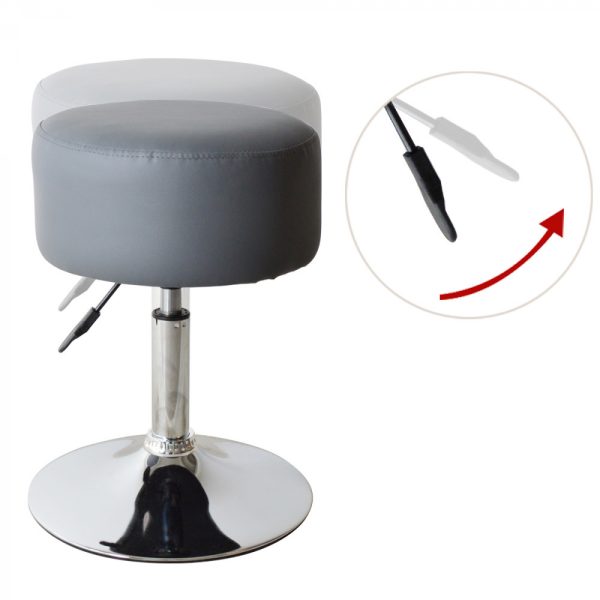 VDD - Krukje - Retro Vintage - Kaptafel Krukje - Kruk - Hoogte Verstelbaar tot 65cm - Grijs - Meubel Plein