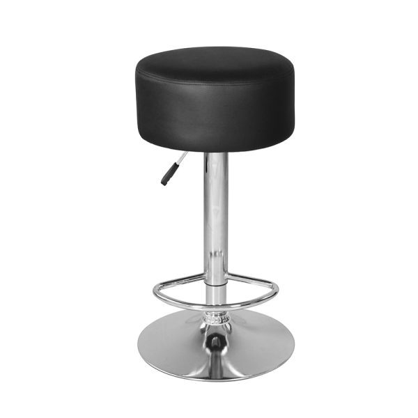 Elegante Barkrukken met Zwarte Zitting en Verstelbare Hoogte - Keukenstoel - Set van 2 - Meubel Plein