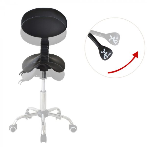 Zadelkruk rugleuning ergonomisch kantelbaar - kapperskruk - tabouret - hoogte verstelbaar - Meubel Plein
