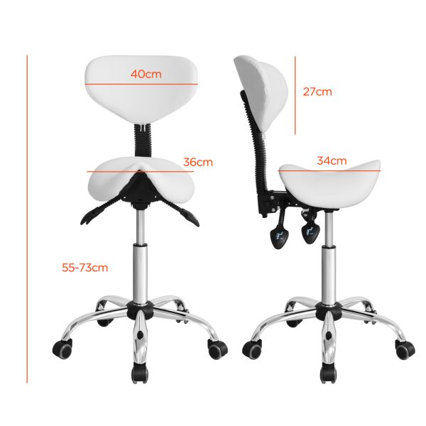 VDD Zadelkruk Ergonomisch - Kapperskruk - Tabouret - Hoogte Verstelbaar - Rugleuning Kantelbaar en Verstelbaar - Meubel Plein