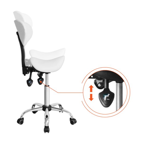 VDD Zadelkruk Ergonomisch - Kapperskruk - Tabouret - Hoogte Verstelbaar - Rugleuning Kantelbaar en Verstelbaar - Meubel Plein