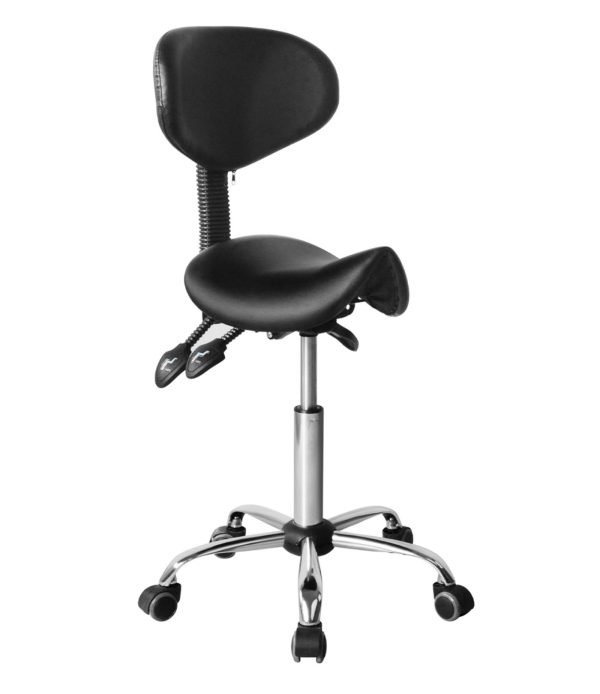 Zadelkruk ergonomisch - kapperskruk - tabouret - hoogte verstelbaar - rugleuning kantelbaar en verstelbaar - Meubel Plein