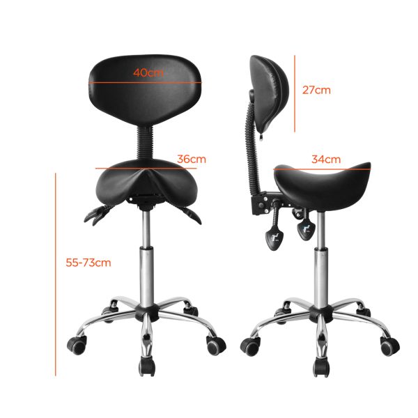 Zadelkruk ergonomisch - kapperskruk - tabouret - hoogte verstelbaar - rugleuning kantelbaar en verstelbaar - Meubel Plein