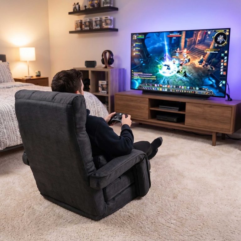 VDD Gaming Gamestoel - Vloerstoel met Verstelbare Rugleuning - Zwart - alternatieve afbeelding