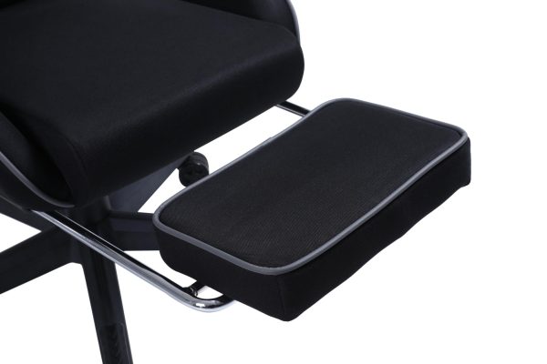 VDD - gamestoel met voetsteun - padded armsteunen - hoogte verstelbaar - massage kussen - zwart - Meubel Plein