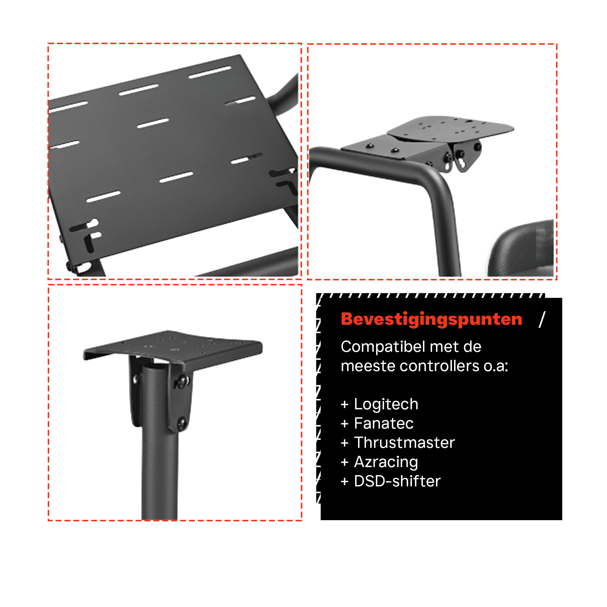 VDD Gaming ONE+ - Complete Racing Cockpit Simulator - Rood - Meubel-Plein VDD Gaming ONE+ - Complete Racing Cockpit Simulator - Rood - Meubel-Plein