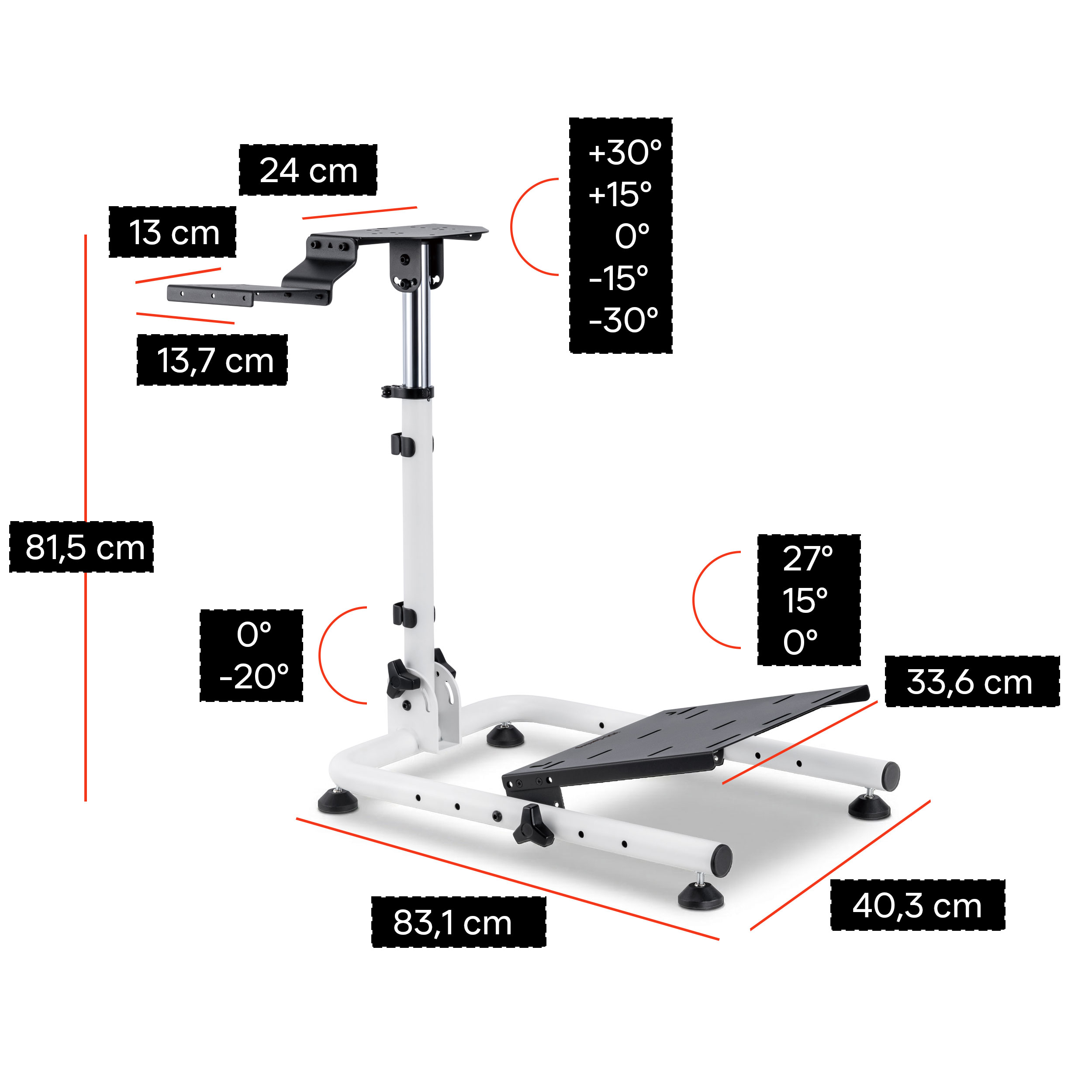 VDD Gaming Smart 2.0 - Wheel stand - Wit - Meubel-Plein VDD Gaming Smart 2.0 - Wheel stand - Wit - Meubel-Plein