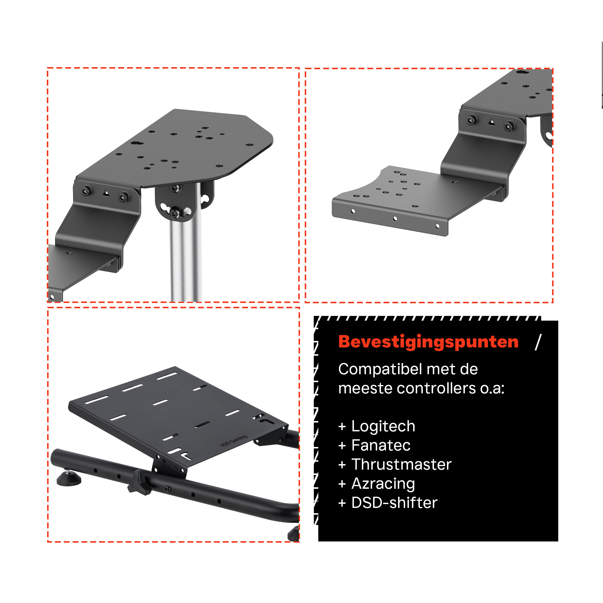 VDD Gaming Smart 2.0 - Wheel stand - Wit - Meubel-Plein VDD Gaming Smart 2.0 - Wheel stand - Wit - Meubel-Plein