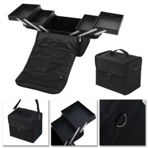 VDD Beauty Case - Make Up Visagie Koffer - Nagel Koffer - Uitklapbaar - Zwart