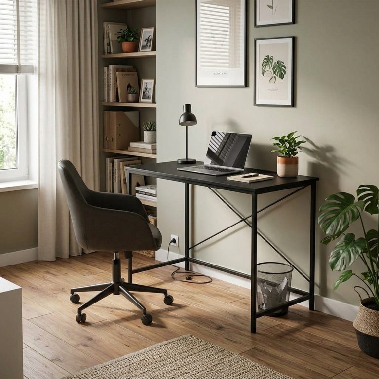 VDD - Bureautafel - Vintage Zwart - 100 x 45 x 75 cm - Desk - Computertafel - Laptoptafel - Bureau Zwart - Computerbureau - Computerbureau - alternatieve afbeelding
