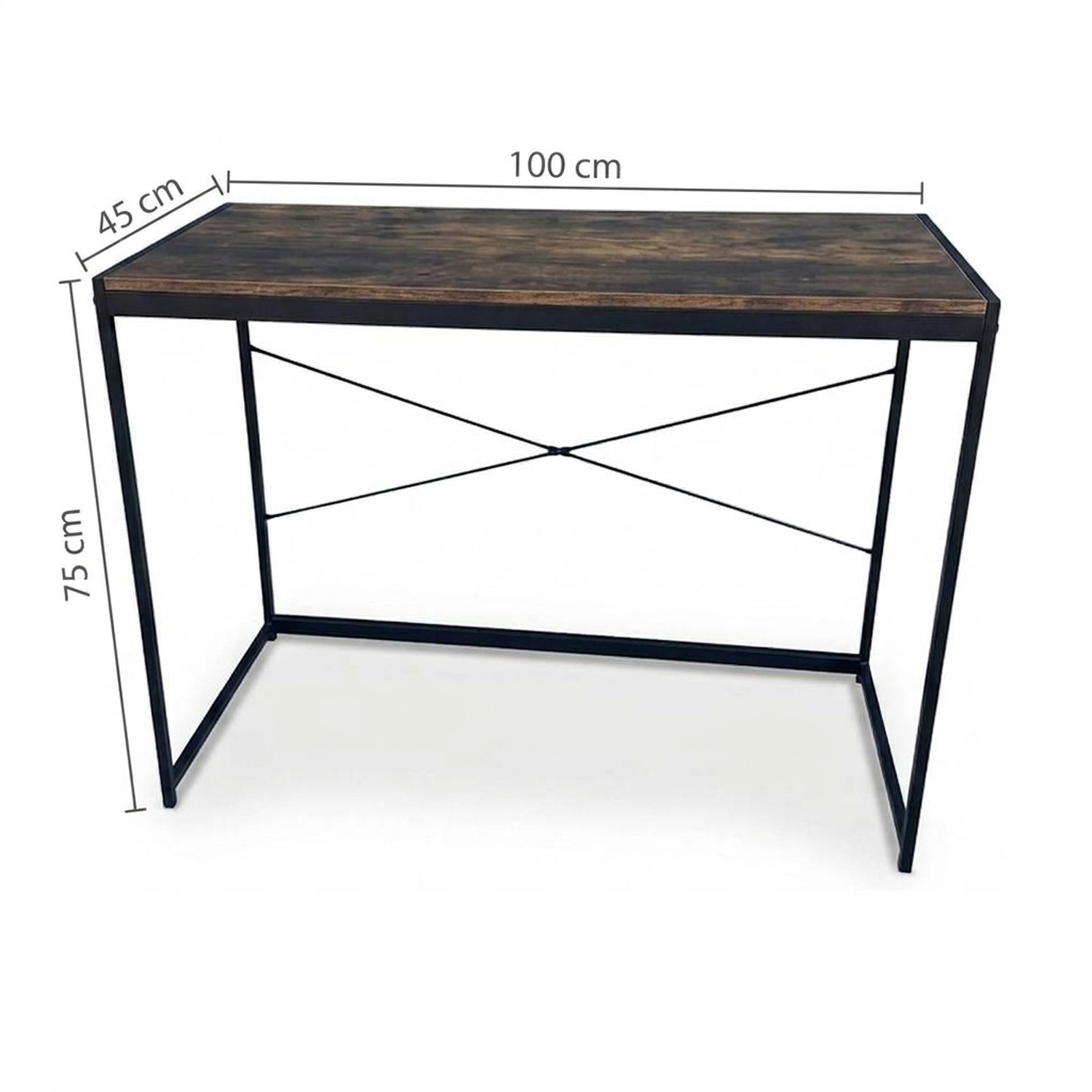VDD - Bureautafel - Vintage Bruin - 100 x 45 x 75 cm - Desk - Computertafel - Laptoptafel - Bureau Zwart en Vintage Bruin - Computerbureau - Computerbureau - Meubel-Plein VDD - Bureautafel - Vintage Bruin - 100 x 45 x 75 cm - Desk - Computertafel - Laptoptafel - Bureau Zwart en Vintage Bruin - Computerbureau - Computerbureau - Meubel-Plein