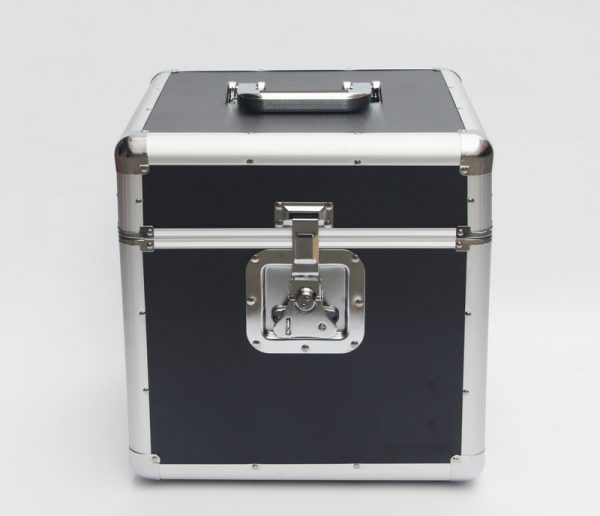 Vinyl koffer LP koffer voor 70 tot 100 platen afsluitbaar zwart aluminium - Meubel Plein