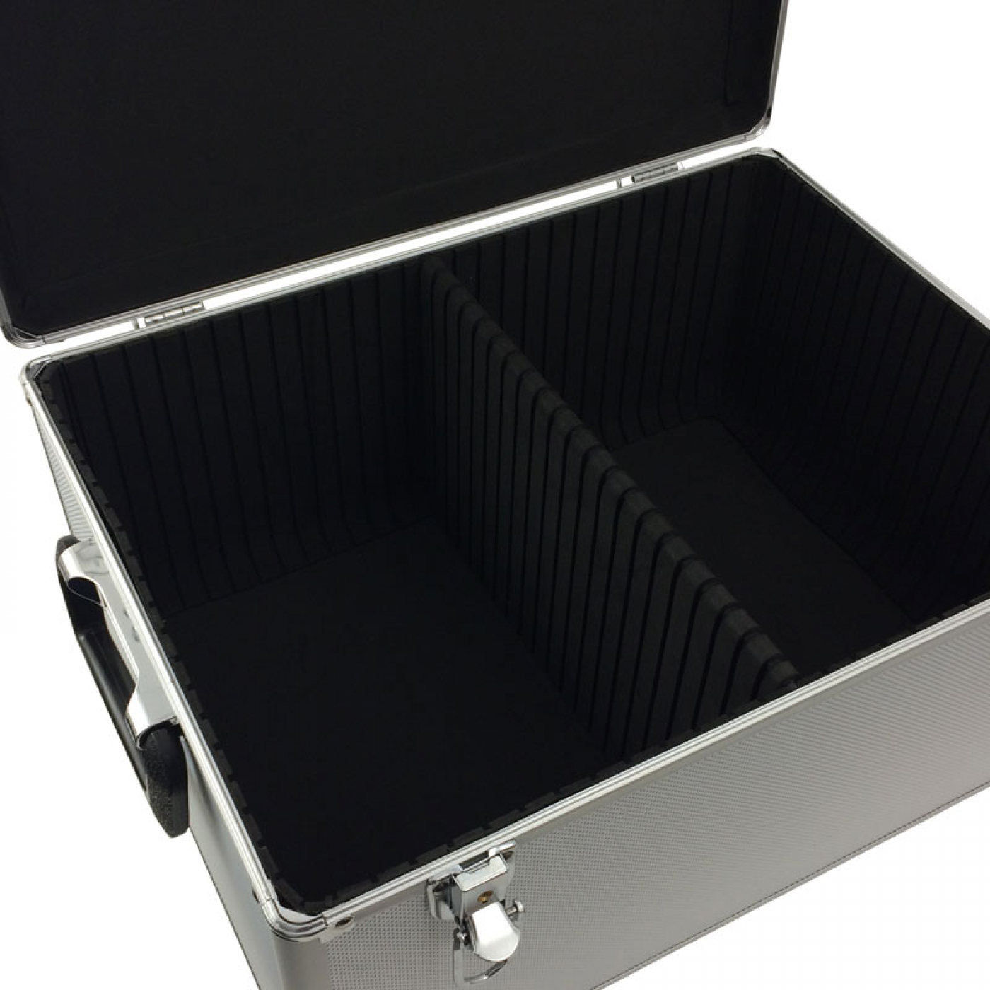 VDD Vinyl Koffer - LP Single Koffer -  Koffer voor 200 Singels -  Aluminium - Zilver