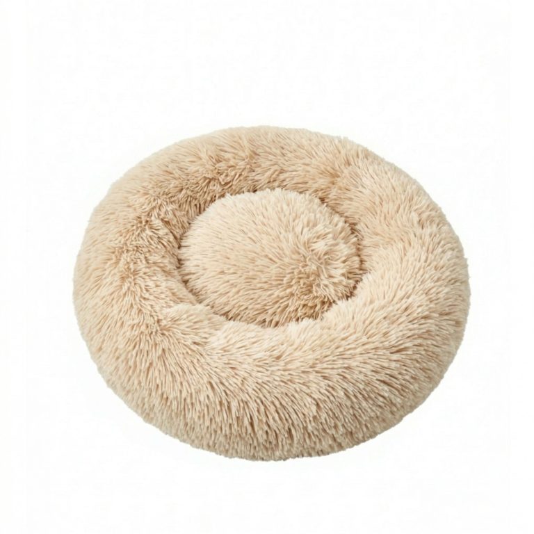 VDD Hondenmand - Donut Hondenkussen - Ergonomisch - ⌀ 80 cm - Beige