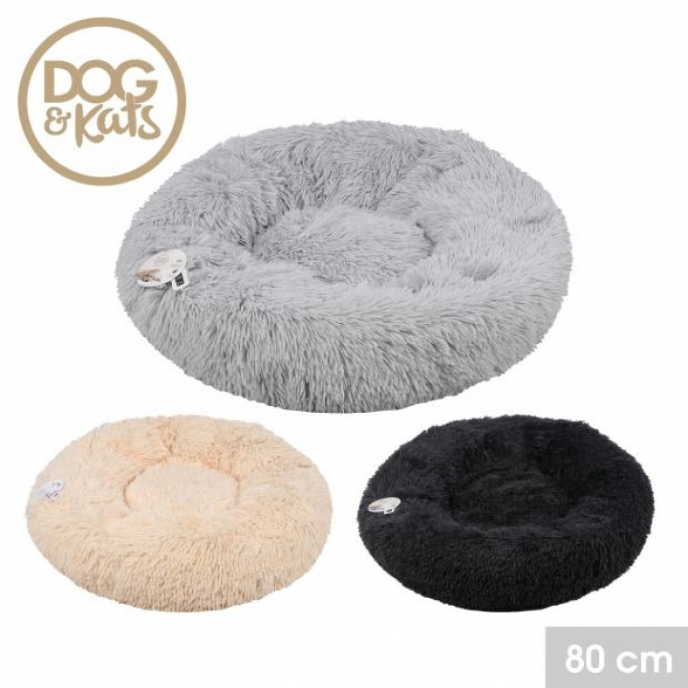 Hondenmand - hondenbed - donut hondenmand - 80cm - zwart