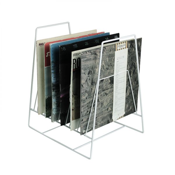 LP vinyl platen opbergrek - platen bladerrek - platenkast - opbergen 60 tot 70 platen - wit - Meubel Plein