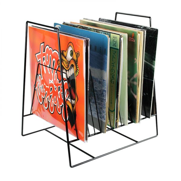 LP vinyl design opbergrek platenrek retro voor 60 tot 70 vinyl LP's van 12 inch zwart - Meubel Plein
