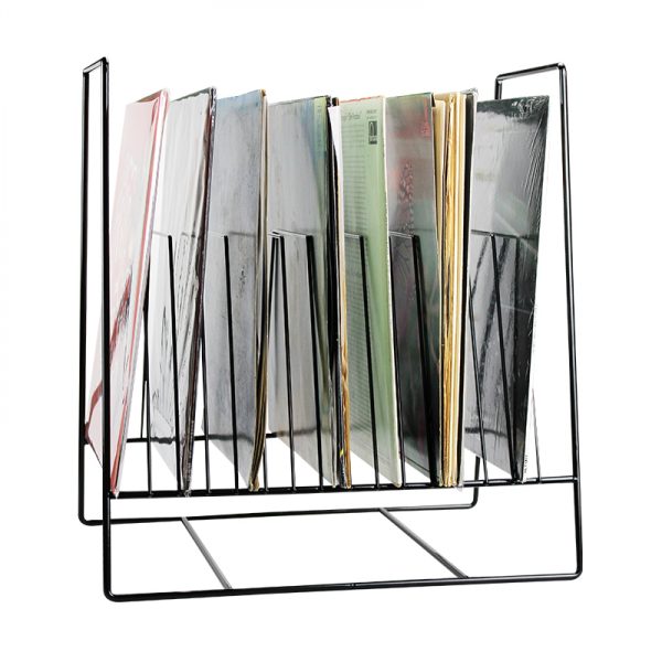 LP vinyl design opbergrek platenrek retro voor 60 tot 70 vinyl LP's van 12 inch zwart - Meubel Plein