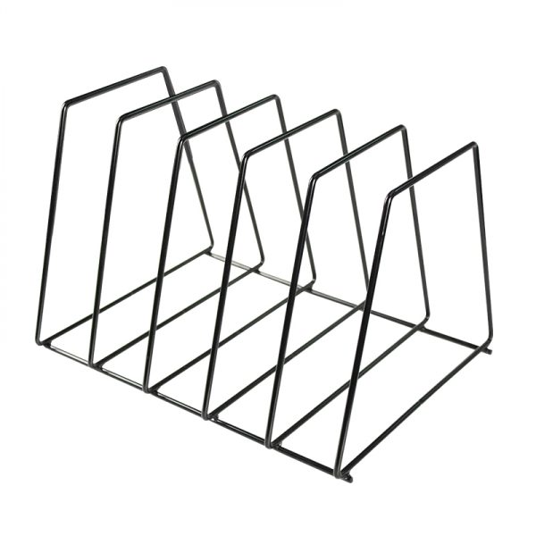 Vinyl platen opbergrek retro - bladerrek voor opbergen tot 50 vinyl lp platen - zwart - Meubel Plein