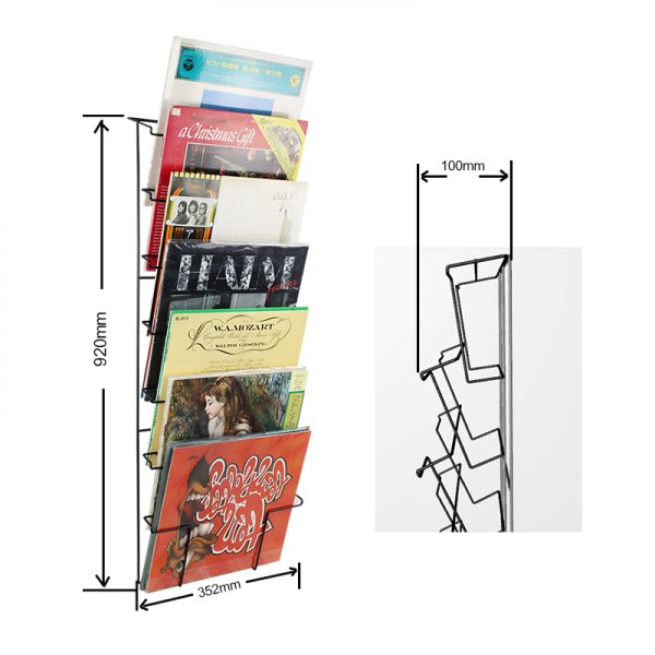 Lp vinyl platen opbergrek - wandrek opbergen lp vinyl platen tegen de muur - Meubel Plein