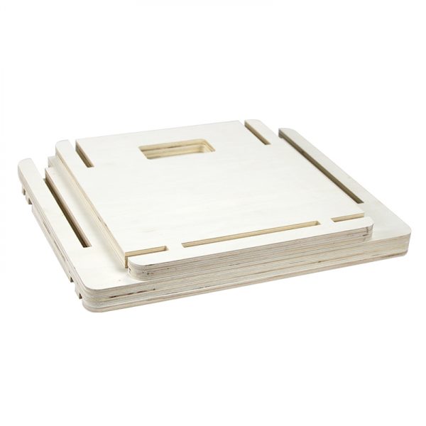 Vinyl lp platen opbergkist - opbergen platen in lp vinyl opbergkrat - hout - wit - Meubel Plein