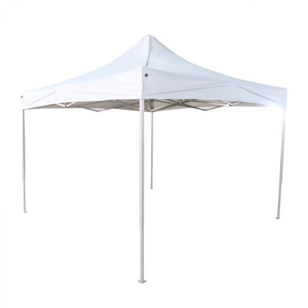 Partytent easy-up 3 x 3 - harmonica frame - 420D Oxford wit tentdoek met PVC coating - Meubel Plein