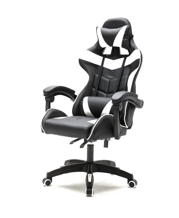 Gamestoel Cyclone tieners - bureaustoel - racing gaming stoel - wit zwart - Meubel Plein